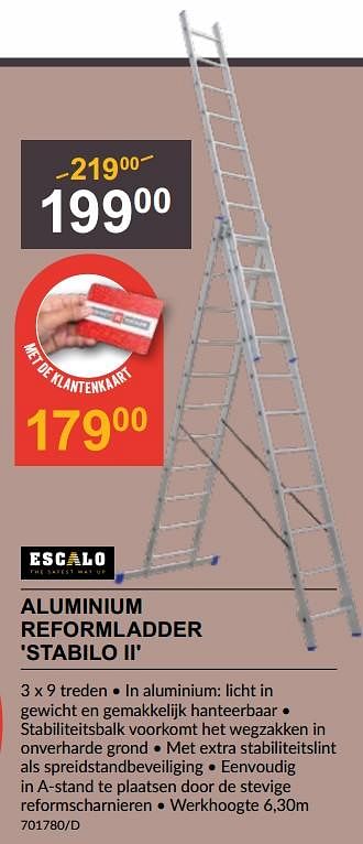 Promotions Aluminium reformladder stabilo ii - Escalo - Valide de 25/04/2024 à 19/05/2024 chez HandyHome