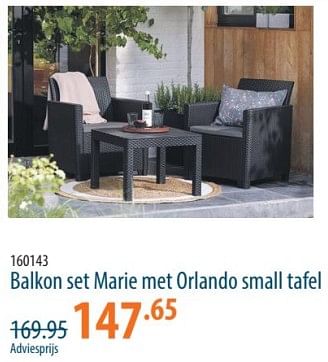 Promoties Balkon set marie met orlando small tafel - Keter - Geldig van 25/04/2024 tot 15/05/2024 bij Cevo Market