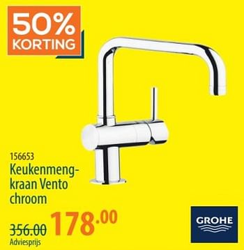 Promoties Keukenmengkraan vento chroom - Grohe - Geldig van 25/04/2024 tot 15/05/2024 bij Cevo Market