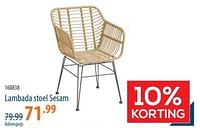 Promoties Lambada stoel sesam - Huismerk - Cevo - Geldig van 25/04/2024 tot 15/05/2024 bij Cevo Market