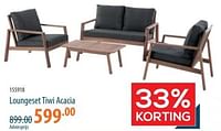 Promoties Loungeset tiwi acacia - Huismerk - Cevo - Geldig van 25/04/2024 tot 15/05/2024 bij Cevo Market