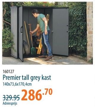 Promoties Premier tall grey kast - Keter - Geldig van 25/04/2024 tot 15/05/2024 bij Cevo Market