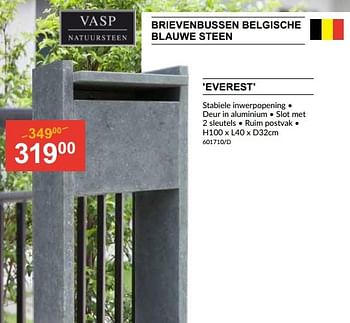 Promoties Brievenbussen belgische blauwe steen everest - Vasp - Geldig van 25/04/2024 tot 19/05/2024 bij HandyHome