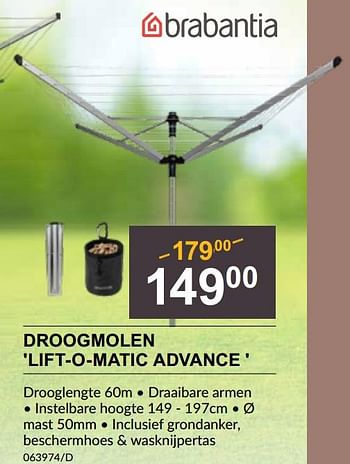 Promotions Droogmolen lift-o-matic advance - Brabantia - Valide de 25/04/2024 à 19/05/2024 chez HandyHome