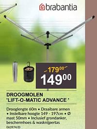 Droogmolen lift-o-matic advance-Brabantia