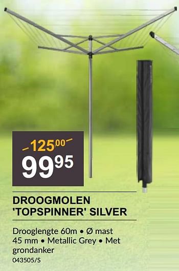 Promoties Droogmolen topspinner silver - Brabantia - Geldig van 25/04/2024 tot 19/05/2024 bij HandyHome