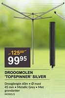 Promoties Droogmolen topspinner silver - Brabantia - Geldig van 25/04/2024 tot 19/05/2024 bij HandyHome