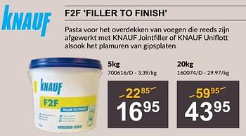 Promoties F2f filler to finish - Knauf - Geldig van 25/04/2024 tot 19/05/2024 bij HandyHome