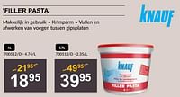 Promoties Filler pasta - Knauf - Geldig van 25/04/2024 tot 19/05/2024 bij HandyHome