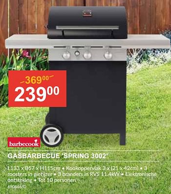 Promotions Gasbarbecue spring 3002 - Barbecook - Valide de 25/04/2024 à 19/05/2024 chez HandyHome