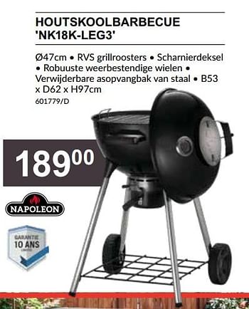 Promotions Houtskoolbarbecue nk18k-leg3 - Napoleon - Valide de 25/04/2024 à 19/05/2024 chez HandyHome