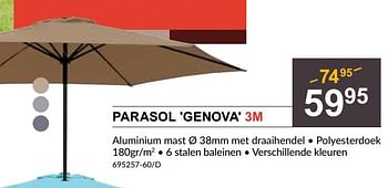 Promoties Parasol genova - Huismerk - HandyHome - Geldig van 25/04/2024 tot 19/05/2024 bij HandyHome