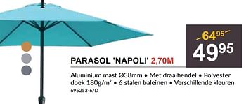 Promoties Parasol napoli - Huismerk - HandyHome - Geldig van 25/04/2024 tot 19/05/2024 bij HandyHome