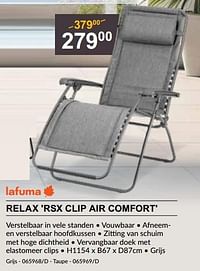 Relax rsx clip air comfort grijs-Lafuma