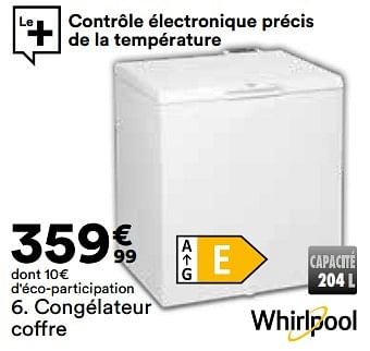 Promotions Congélateur coffre whirlpool wh2112 - Whirlpool - Valide de 23/04/2024 à 20/05/2024 chez But