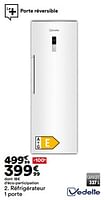 Promotions Réfrigérateur 1 porte vedette vfm335brew - Vedette - Valide de 23/04/2024 à 20/05/2024 chez But