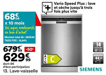 Promotions Lave-vaisselle siemens sn23ei27ve - Siemens - Valide de 23/04/2024 à 20/05/2024 chez But