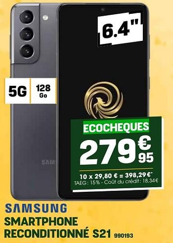Promoties Samsung smartphone reconditionné s21 - Samsung - Geldig van 24/04/2024 tot 05/05/2024 bij Electro Depot