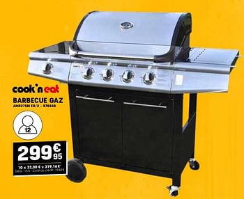 Promotions Barbecue gaz am027sbi ed-2 - Cook'n eat - Valide de 24/04/2024 à 05/05/2024 chez Electro Depot