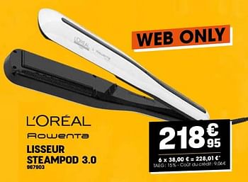 Promoties L`oreal paris rowenta lisseur steampod 3.0 - L'Oreal Paris - Geldig van 24/04/2024 tot 05/05/2024 bij Electro Depot