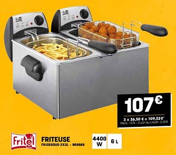 Promoties Fritel friteuse fr1355duo - Fritel - Geldig van 24/04/2024 tot 05/05/2024 bij Electro Depot