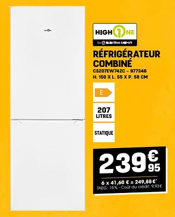 Promoties Highone réfrigérateur combiné cs207ew742c - HighOne - Geldig van 24/04/2024 tot 05/05/2024 bij Electro Depot
