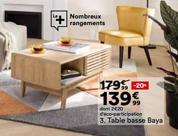 Promoties Table basse baya - Huismerk - But - Geldig van 23/04/2024 tot 20/05/2024 bij But