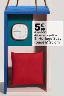Promotions Horloge suzy rouge - Produit Maison - But - Valide de 23/04/2024 à 20/05/2024 chez But