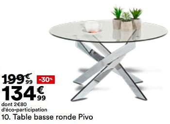 Promoties Table basse ronde pivo - Huismerk - But - Geldig van 23/04/2024 tot 20/05/2024 bij But