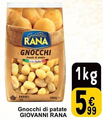Promotions Gnocchi di patate giovanni rana - Giovanni rana - Valide de 30/04/2024 à 06/05/2024 chez Cora