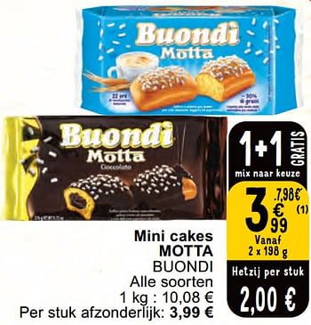 Promoties Mini cakes motta buondi - Motta - Geldig van 30/04/2024 tot 06/05/2024 bij Cora