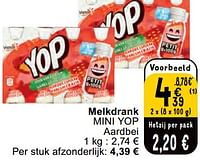 Promoties Melkdrank mini yop - Yoplait - Geldig van 30/04/2024 tot 06/05/2024 bij Cora