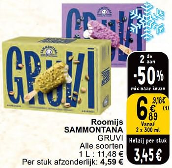 Promoties Roomijs sammontana gruvi - Sammontana - Geldig van 30/04/2024 tot 06/05/2024 bij Cora