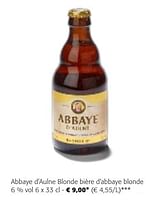 Promotions Abbaye d`aulne blonde bière d`abbaye blonde - ABBAYE D'AULNE - Valide de 24/04/2024 à 07/05/2024 chez Colruyt