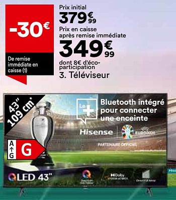 Promoties Téléviseur hisense 43e77kq - Hisense - Geldig van 23/04/2024 tot 20/05/2024 bij But