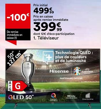 Promoties Téléviseur hisense 50e77kq - Hisense - Geldig van 23/04/2024 tot 20/05/2024 bij But