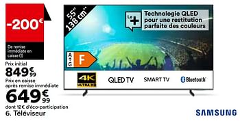 Promoties Téléviseur samsung 55q67c - Samsung - Geldig van 23/04/2024 tot 20/05/2024 bij But