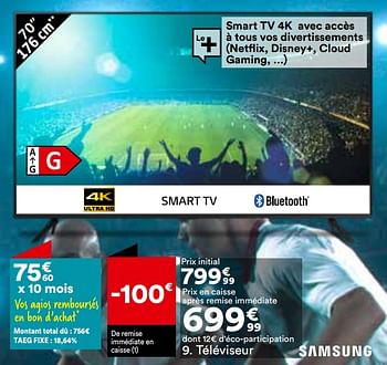 Promoties Téléviseur samsung 70cu7175 - Samsung - Geldig van 23/04/2024 tot 20/05/2024 bij But