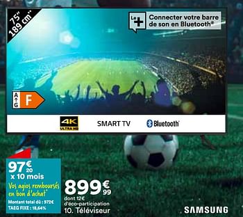 Promotions Téléviseur samsung 75cu7105 - Samsung - Valide de 23/04/2024 à 20/05/2024 chez But