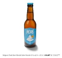Promotions Belgium peak beer blonde bière blonde - Belgium - Valide de 24/04/2024 à 07/05/2024 chez Colruyt