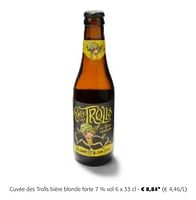 Promotions Cuvée des trolls bière blonde forte - Cuvée des Trolls - Valide de 24/04/2024 à 07/05/2024 chez Colruyt