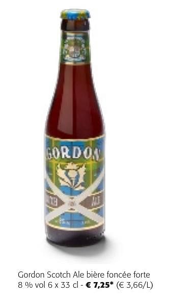 Promoties Gordon scotch ale bière foncée forte - Gordon - Geldig van 24/04/2024 tot 07/05/2024 bij Colruyt