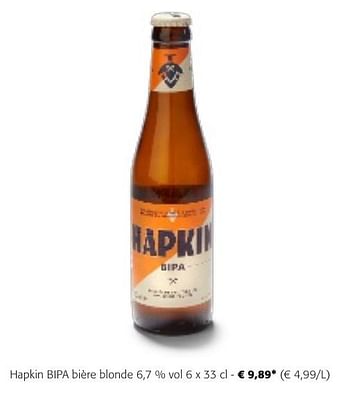 Promoties Hapkin bipa bière blonde - Hapkin - Geldig van 24/04/2024 tot 07/05/2024 bij Colruyt