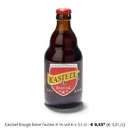 Promotions Kasteel rouge bière fruitée - Kasteelbier - Valide de 24/04/2024 à 07/05/2024 chez Colruyt