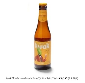 Promoties Kwak blonde bière blonde forte - Kwak - Geldig van 24/04/2024 tot 07/05/2024 bij Colruyt