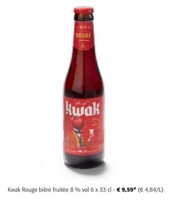 Promoties Kwak rouge bière fruitée - Kwak - Geldig van 24/04/2024 tot 07/05/2024 bij Colruyt