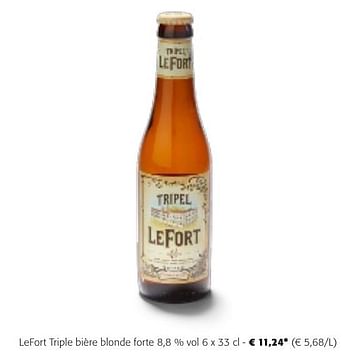 Promoties Lefort triple bière blonde forte - Lefort - Geldig van 24/04/2024 tot 07/05/2024 bij Colruyt