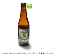 Promotions Lupulus organicus bière blonde forte - Lupulus - Valide de 24/04/2024 à 07/05/2024 chez Colruyt