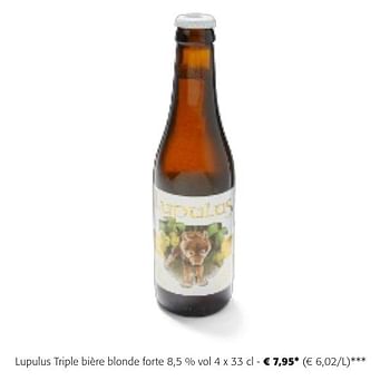 Promotions Lupulus triple bière blonde forte - Lupulus - Valide de 24/04/2024 à 07/05/2024 chez Colruyt