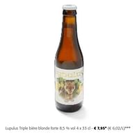 Promotions Lupulus triple bière blonde forte - Lupulus - Valide de 24/04/2024 à 07/05/2024 chez Colruyt